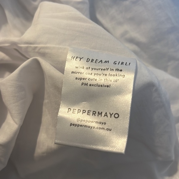 PepperMayo White Love Signs Linen Mini Dress - Picture 8 of 8